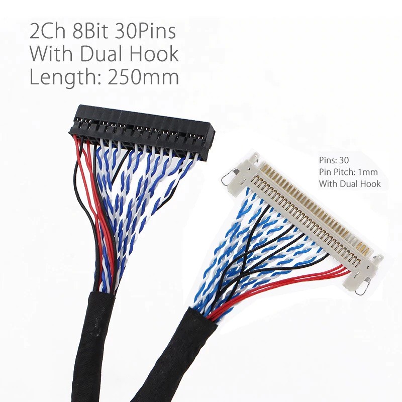 LVDS FIX D8 30 PIN  SOKET LVDS 30 PIN KABEL LVDS 30 PIN