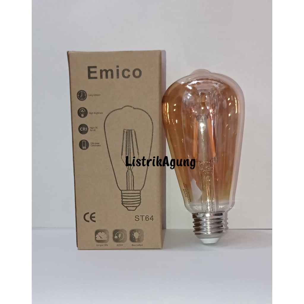 Lampu Filament ST64 Lampu Edison 4W Lampu Kafe Led Cafe Kuning 4 Watt