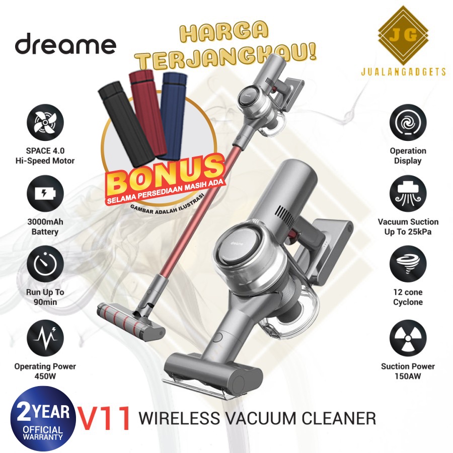 Dreame V11 Vacuum Cleaner Cordless Stick 25000Pa Penyedot Debu -  Garansi Resmi