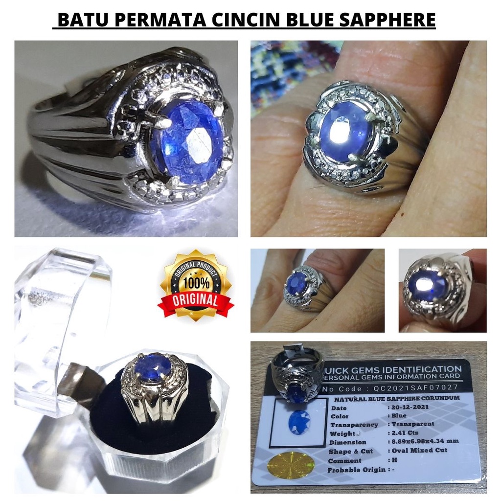 Batu Permata Cincin Zamrud Emerald Ruby Sapphere Safir Asli 100% Original 101114