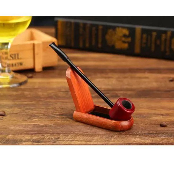 Popeye Flat Smo-king Pipa cangklong Mahogany Wood / Pipa Rokok - WD-01 -