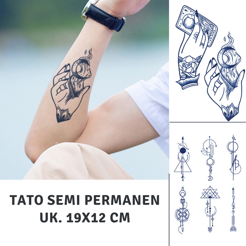 Stiker Tato Semi Permanen 19x12cm | Waterproof | Tato Tahan Lama