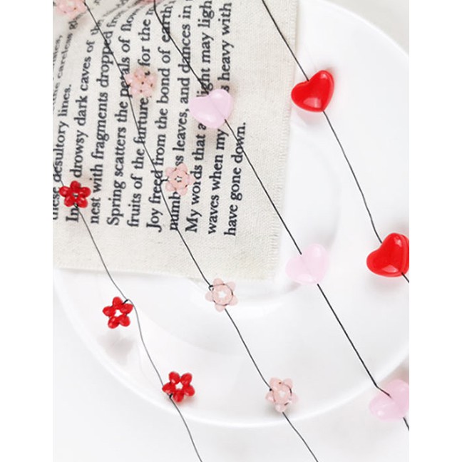 LRC Aksesoris Rambut Fashion Love Streamlined Flower Invisible Hair Clip F75288