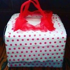 (1lusin =12 pcs) Tas hajatan serut tipis motif polkadot 22(0403)