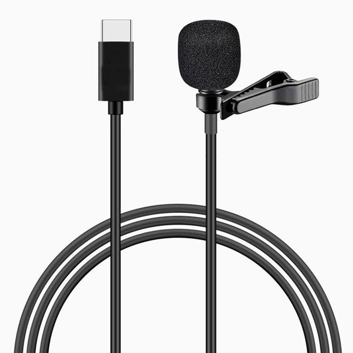 Mic youtuber Mikrofon Youtuber Mic Clip-on Type-c 3m Untuk Android Huawei Xiaomi