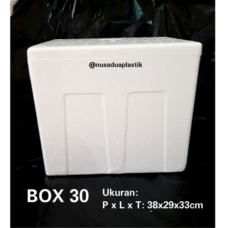 Box Es Gabus Styrofoam Kecil Sedang ukuran 30 Khusus Grab