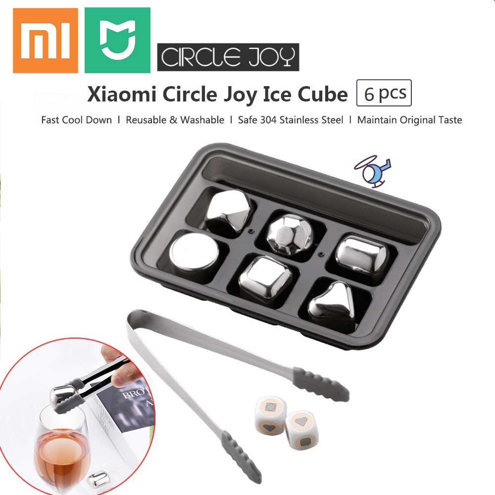 Xiaomi Mijia Circle Joy Ice Cube Es Batu Pendingin Minuman 304 Stainless Steel (isi 6)