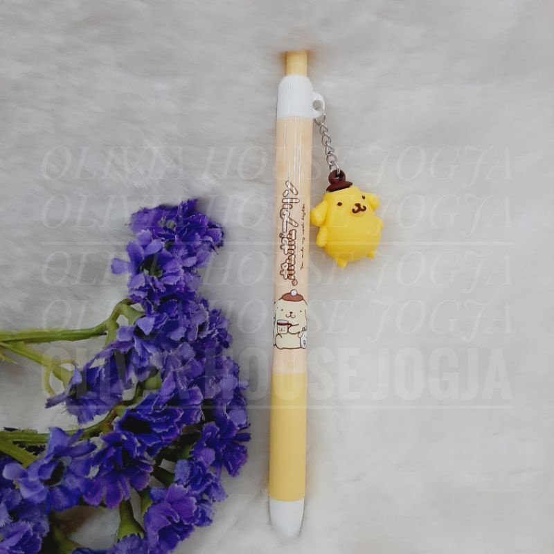 Bolpoin Pompompurin Boneka Karet Kuning Bolpen Pompompurin Klik Rantai