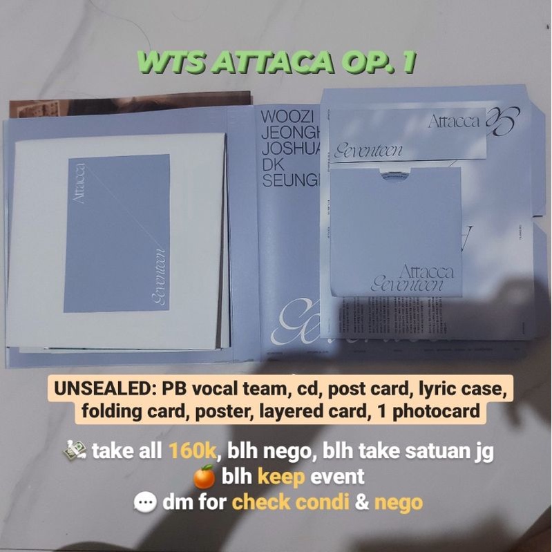 WTS ALBUM SEVENTEEN UNSEALED ATTACA OP. 1