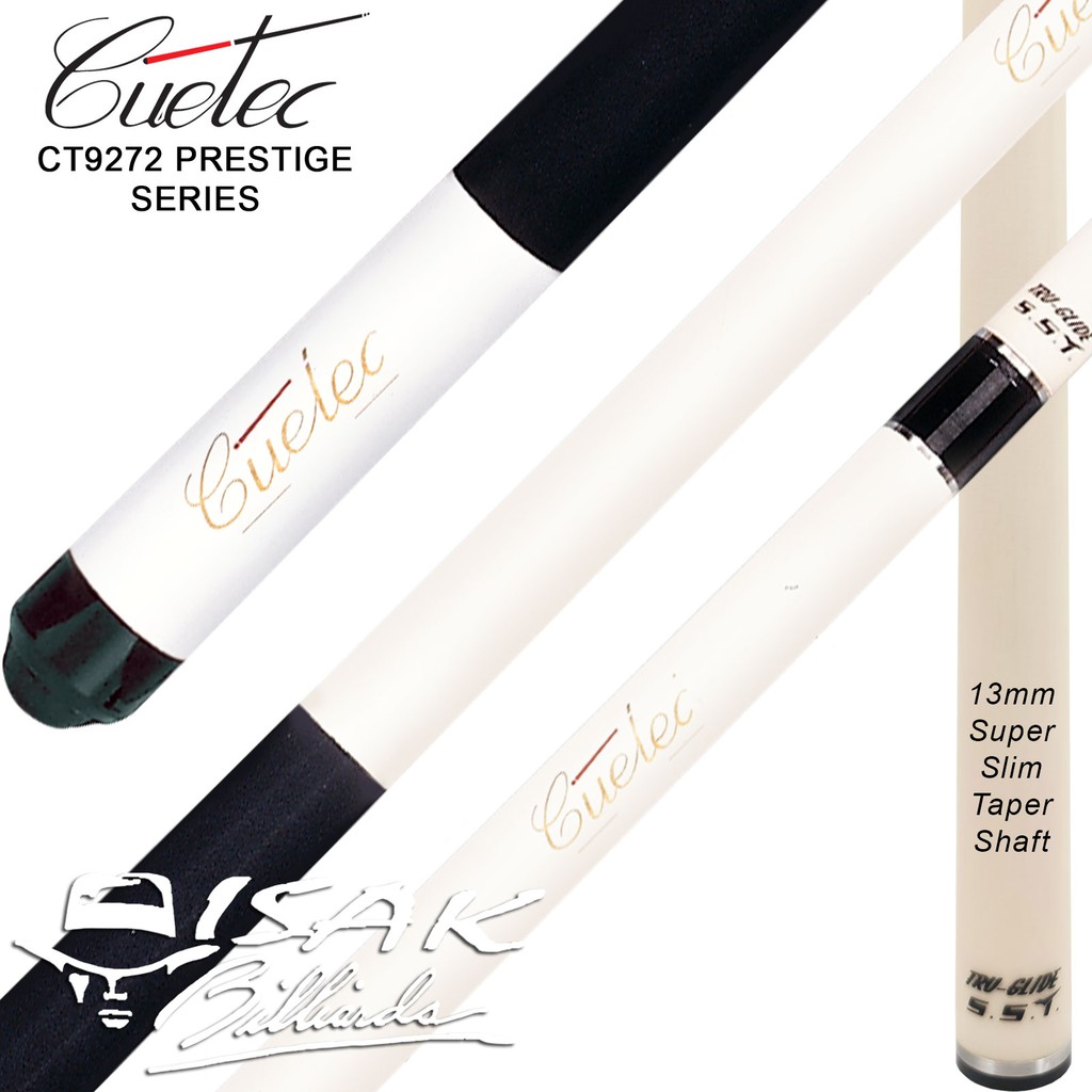 Cuetec 13-99272 Prestige Series White Pool Cue Slim Taper Shaft CT9272