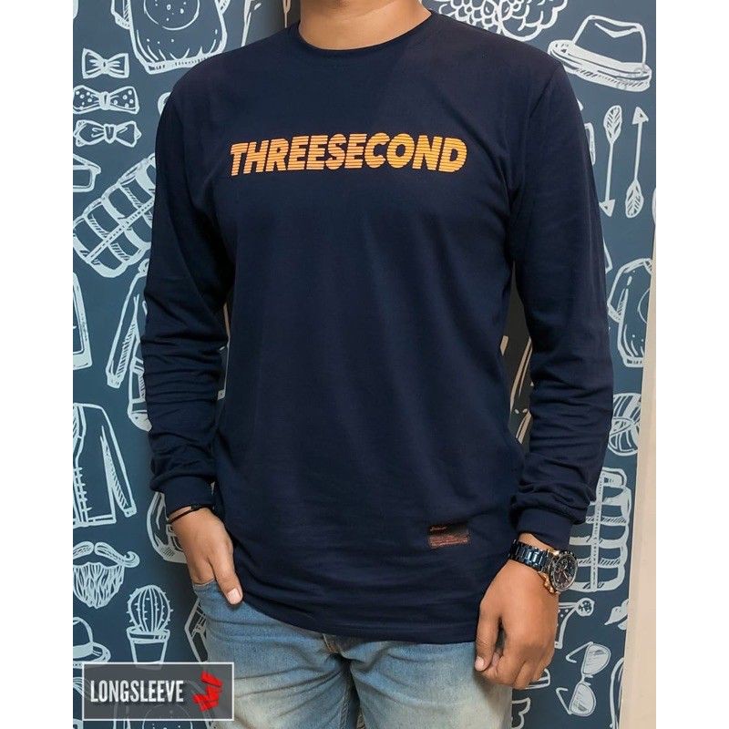 KAOS COWOK MURAH KAOS LENGAN PANJANG COWOK TERMURAH KAOS 3SECOND TERKINI