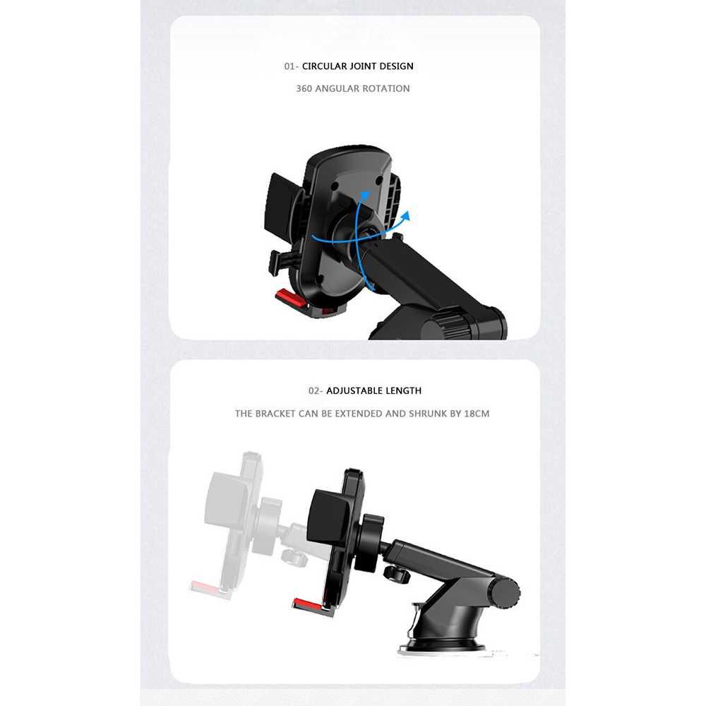 Holder Smartphone Mobil Tempel / Holder Handphone Multifungsi Mobil Dudukan Hp Dasbor Mobil Suction Base