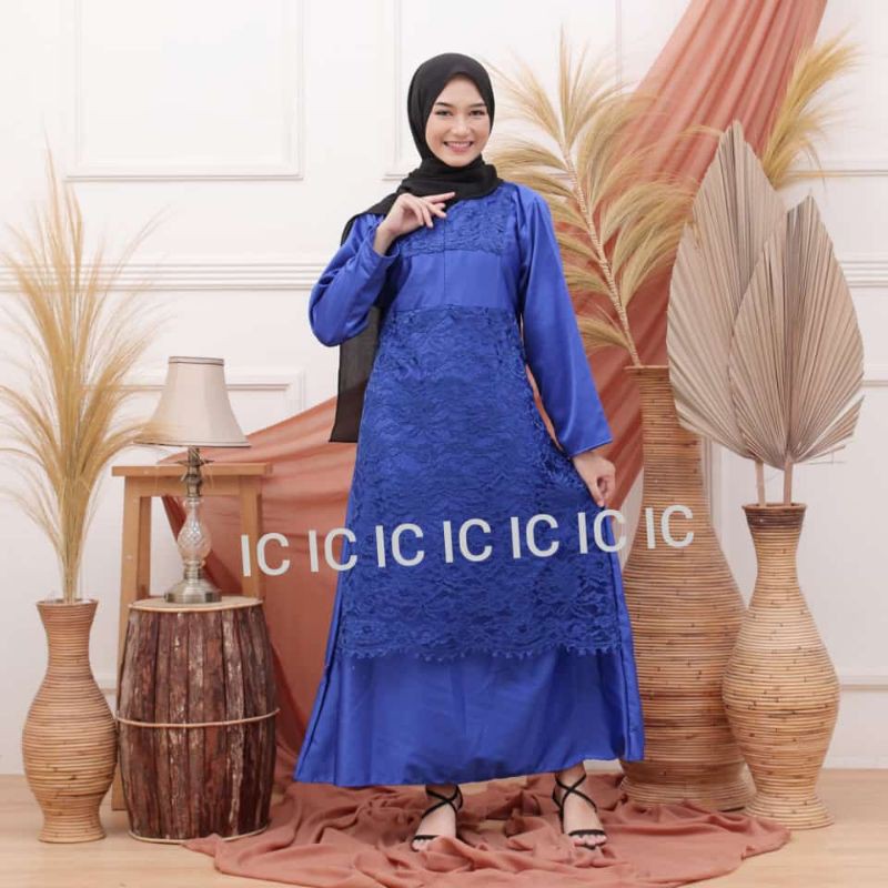 TERLARIS GAMIS VELVET KOMBINASI BORKAT SIMPLE ELEGAN CANTIK