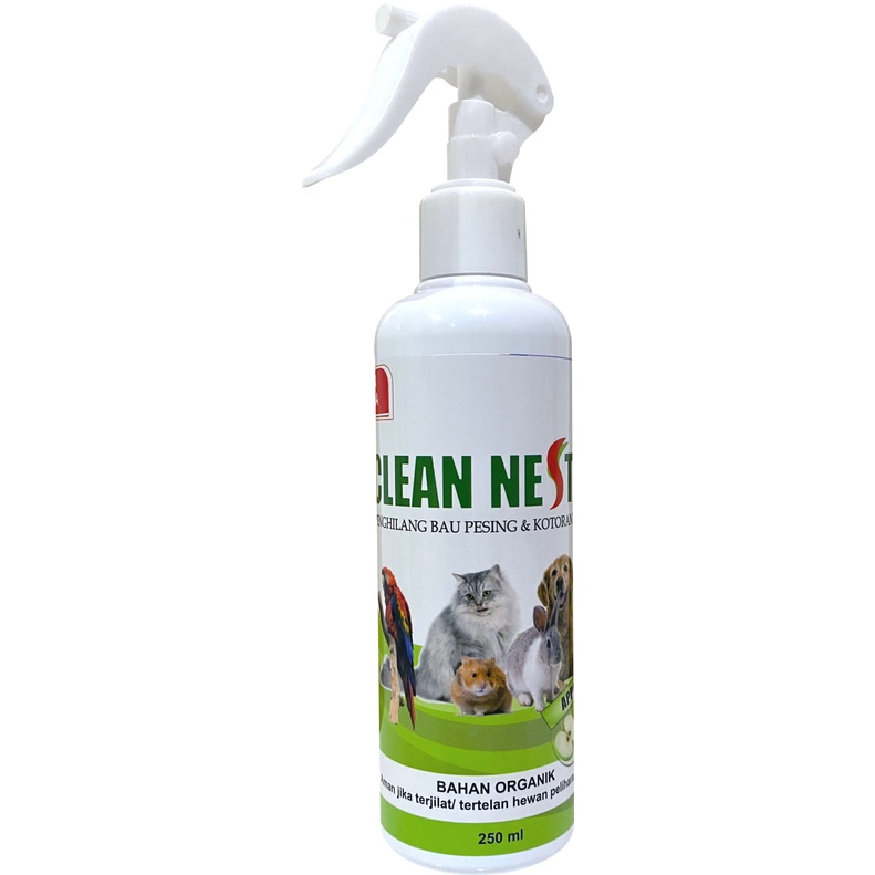 Penghilang Bau Pesing dan Kotoran Hewan Kucing Anjing Kelinci Hamster Clean Nest 250ml