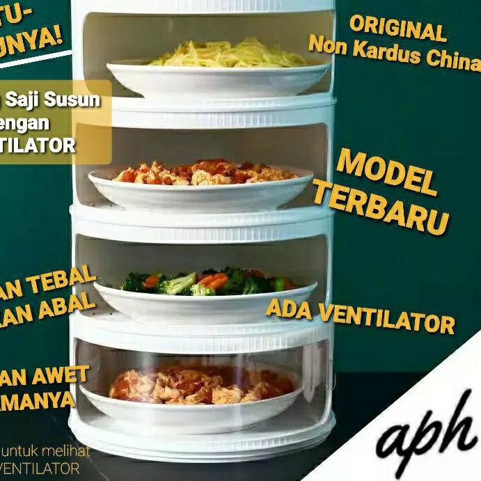 ۞ Tudung Saji Susun Viral 4 Tingkat dengan VENTILATOR Rak Makanan Kotak Penyimpanan Makanan Rak Dapu