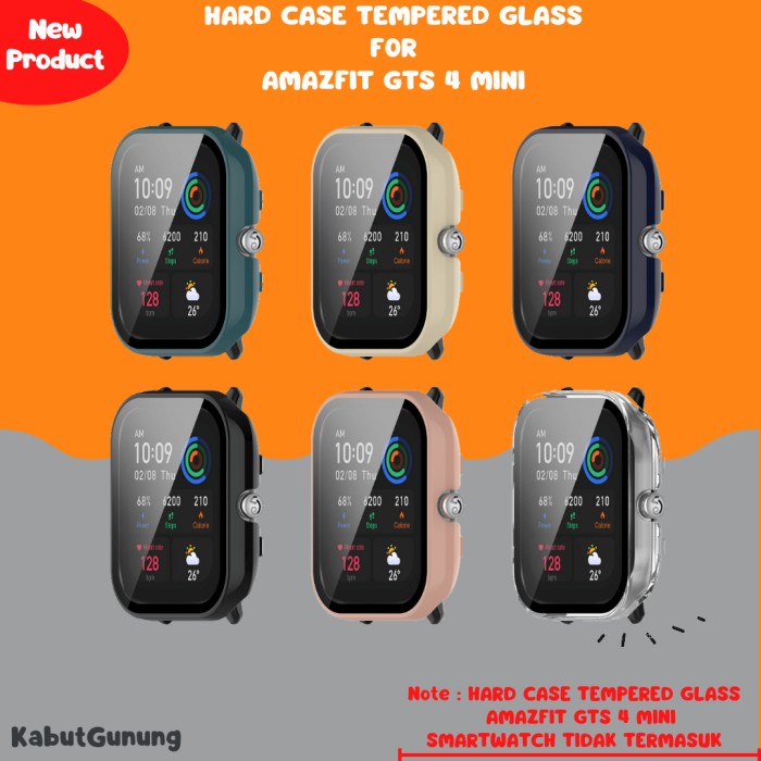 PC Hard Case For AMAZFIT GTS 4 MINI Case Cover With Tempered Glass