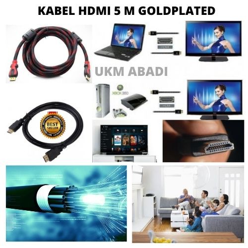 Kabel HDMI 5m Gold Plated Highspeed OD7.3mm 1080P 111158