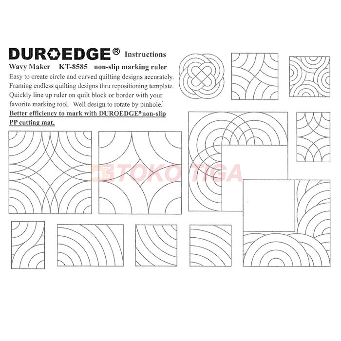 

Quilting Ruler / Penggaris Pola Patchwork - Model Gelombang - KT-8585 promo