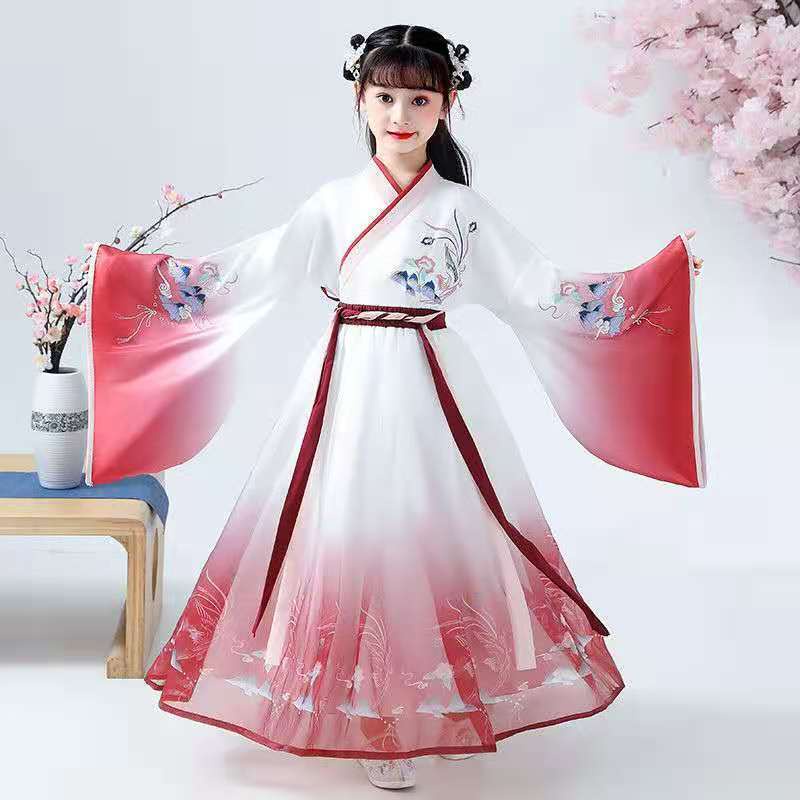 Hanfu girl children's ancient costume super fairy Ru skirt dress autumn and winter 12-year-old girl