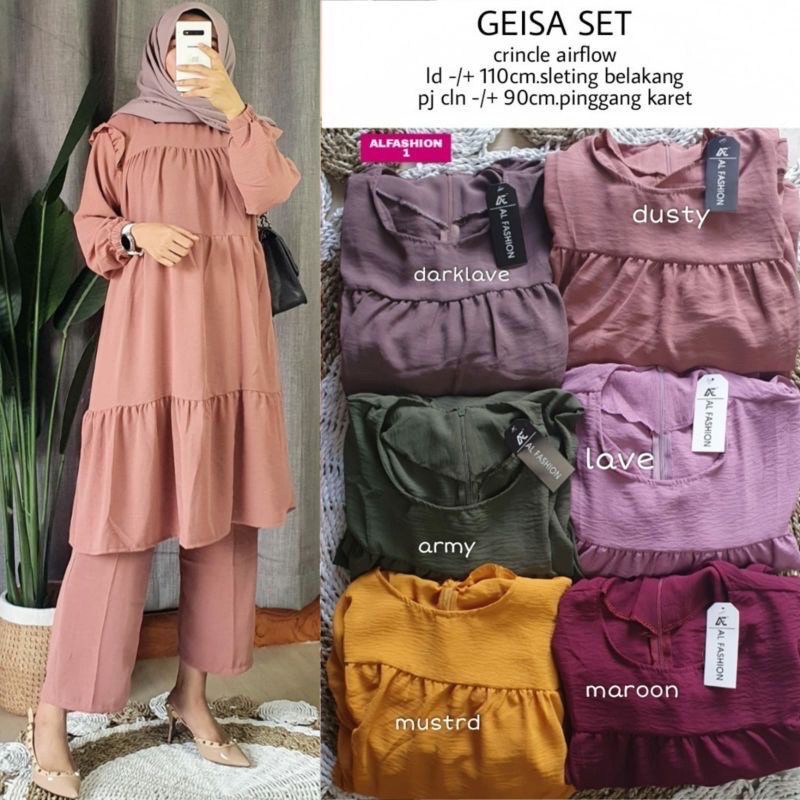one set tunik import polos amanda