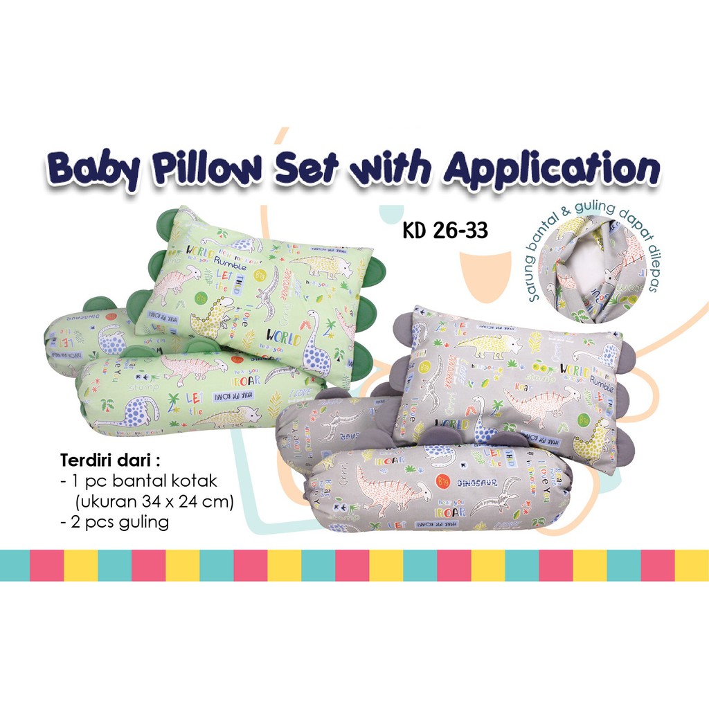 Kiddy Baby Pillow / Bantal Bayi Set Motif Dino / 26033