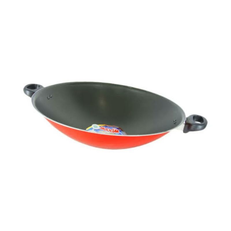 Maxim Valentino Wok 36Cm . Wajan Wok 36CM Bahan Teflon . Baru