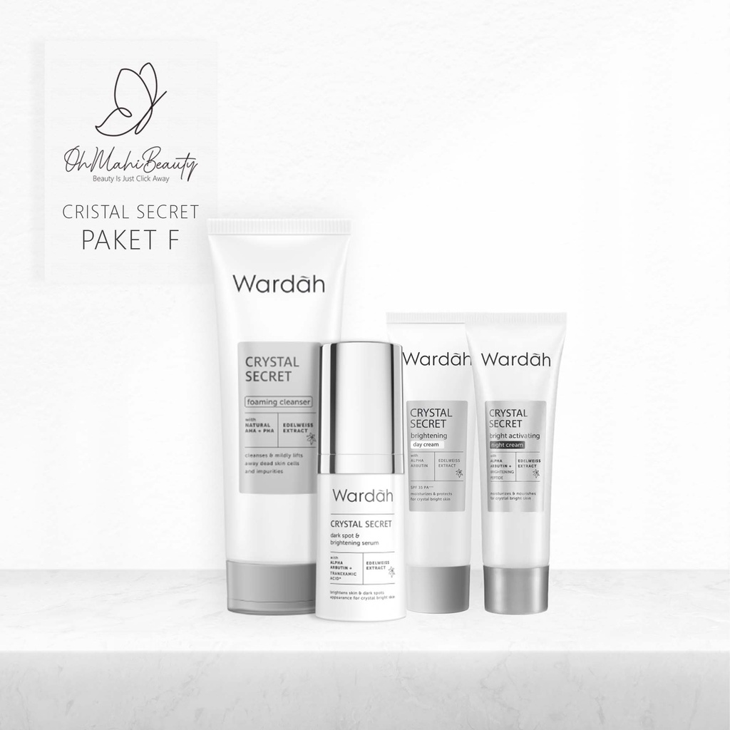 Wardah Paket White Secret Facial Wash Serum Day & Night Cream 17 ml || Wardah Crystall Secret