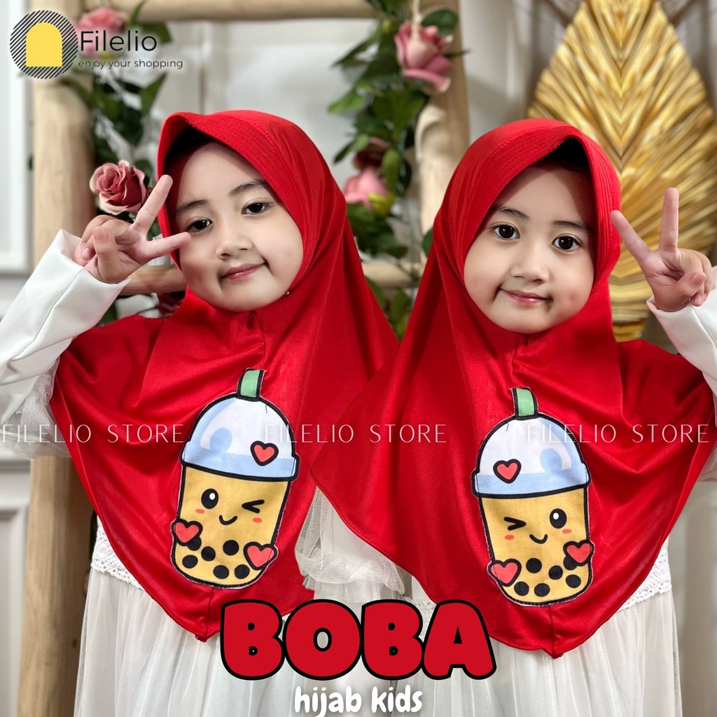 Terbaru Jilbab Anak Boba Lucu / Hijab Boba Anak / Kerudung Instan Boba Anak / Bergo Anak Boba / Jilbab Jersey Anak Boba