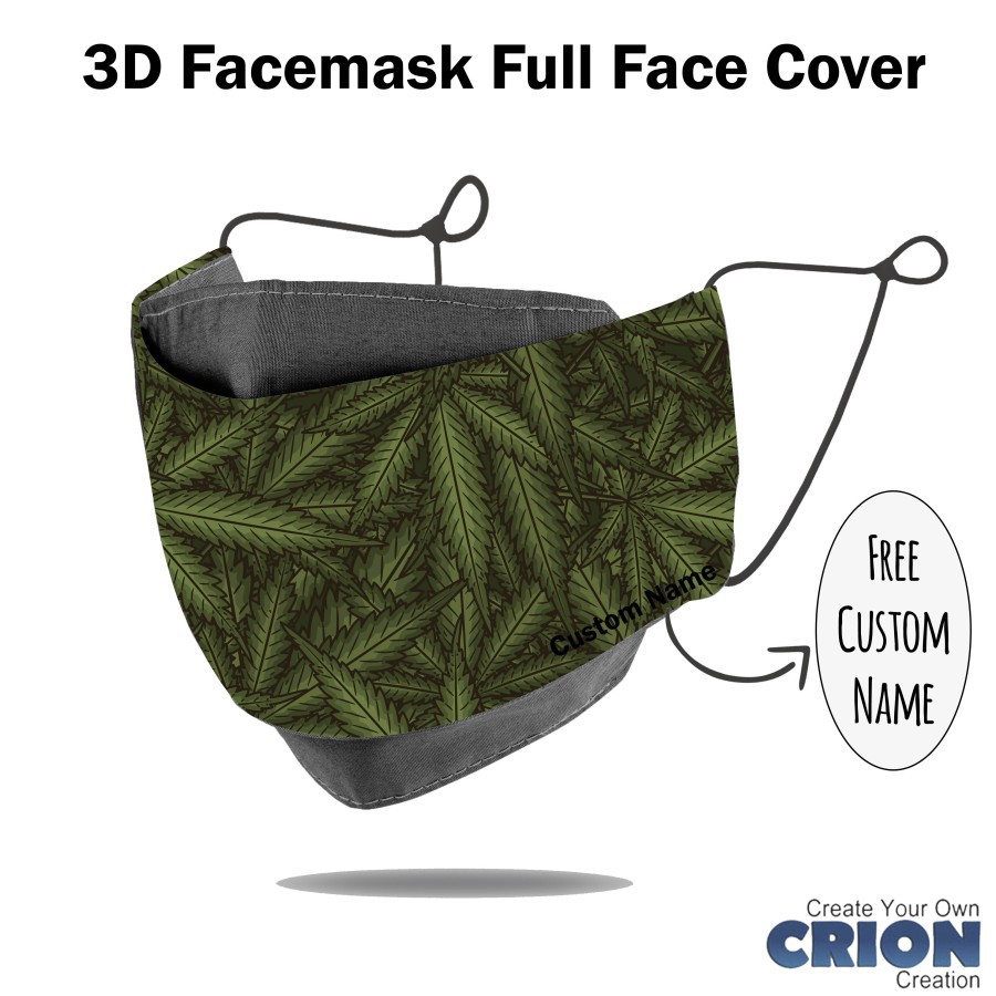 Crion - Masker 3d Full Face Cover cannabis weed series - antibacterial