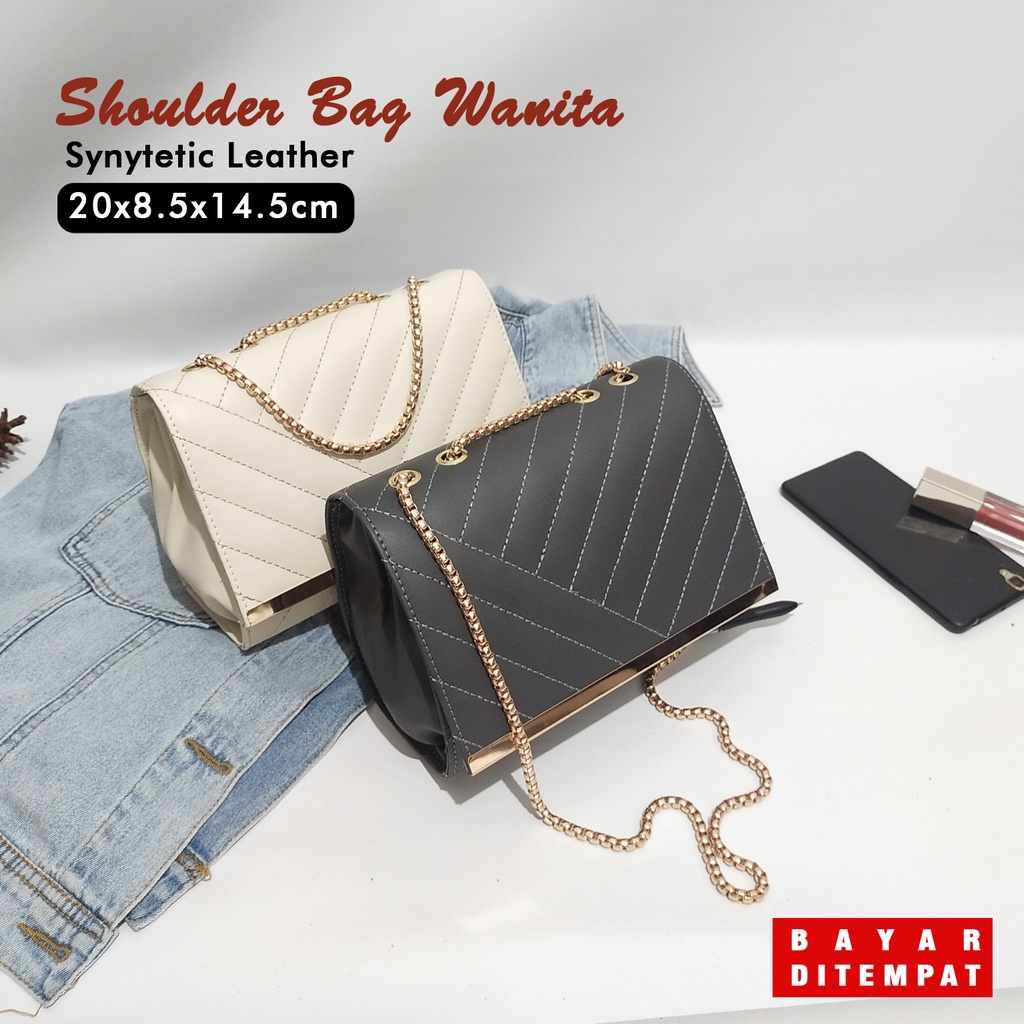 Tas pesta tali rantai polos shoulder bag wanita slingbag slempang cewek