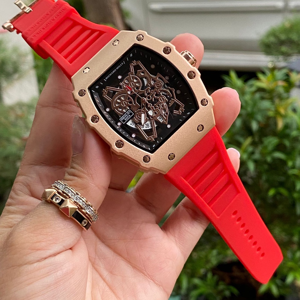 [cod ] best seller jam tangan pria rm35-01 rafa rubber plus box exclusive