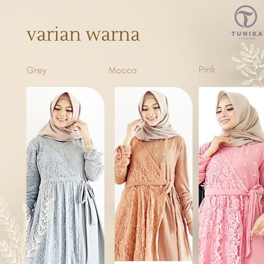 Safira Baju Gamis Brokat Kombinasi Modern Terbaru