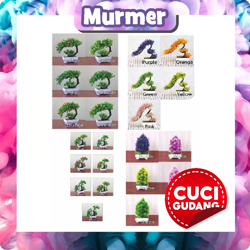 MurmerOfficial POT Bunga Ornamen Buatan plastik Pajangan Dekorasi Ruangan Tanaman Hias Rumah/Kantor R194