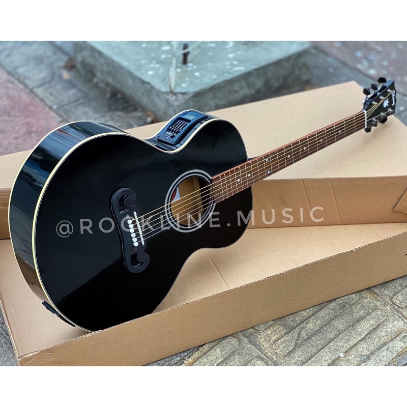 Gitar Akustik elektrik gibson j200 hitam