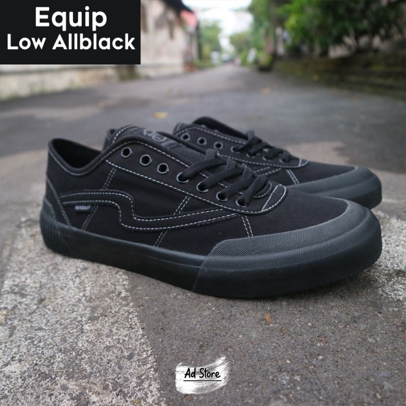 Patrobas Equip Full hitam Low Cut | Sepatu Pria Sepatu Warna Hitam Lokal Patrobas Original | Sepatu 