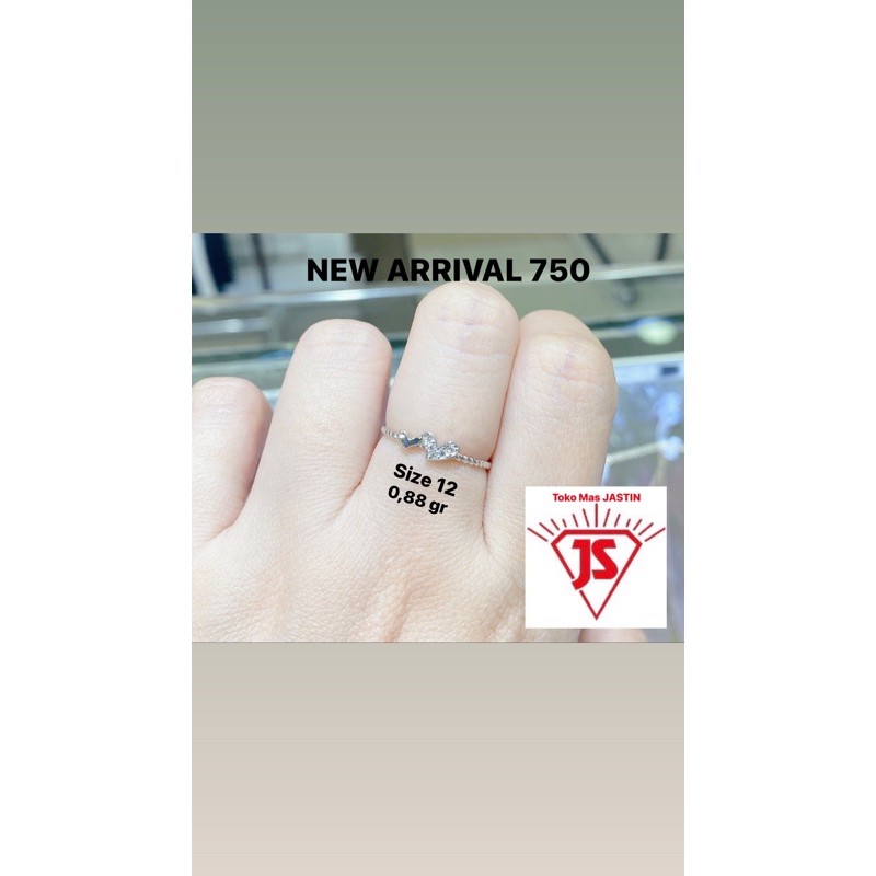 cincin korea love emas putih kadar 750