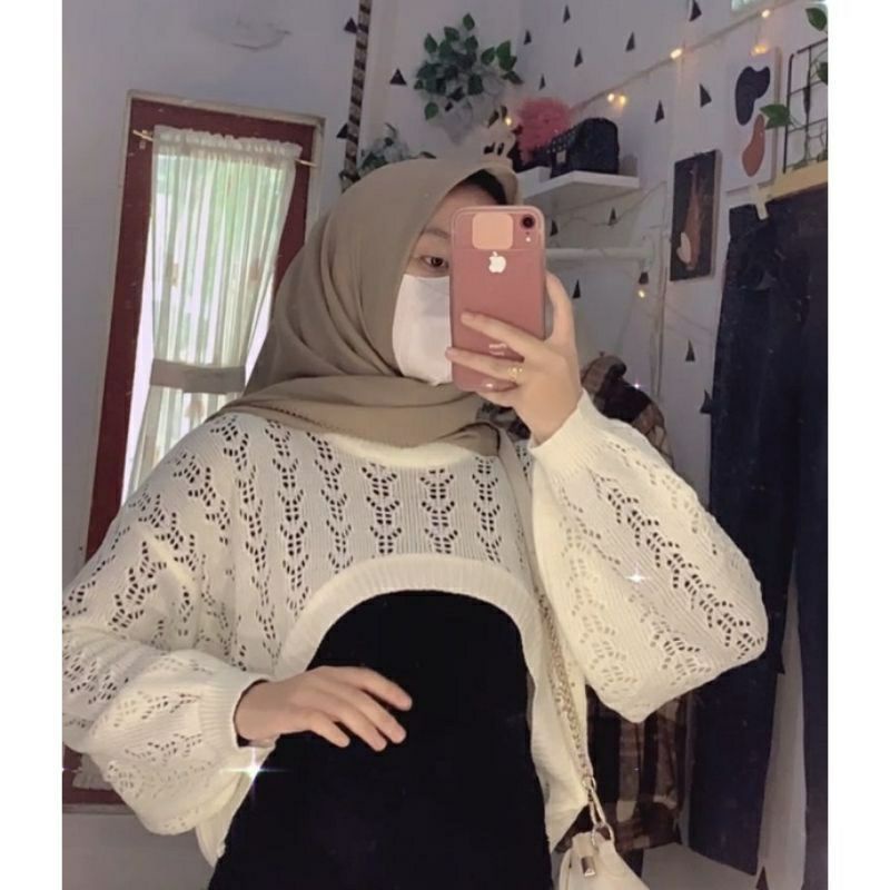 ONE SET RAJUT KEKINIAN / STELAN INNER TANPA LENGAN+OUTER YURA BALON / STELAN WANITA PREMIUM / BAJU RAJUT WANITA TERBARU