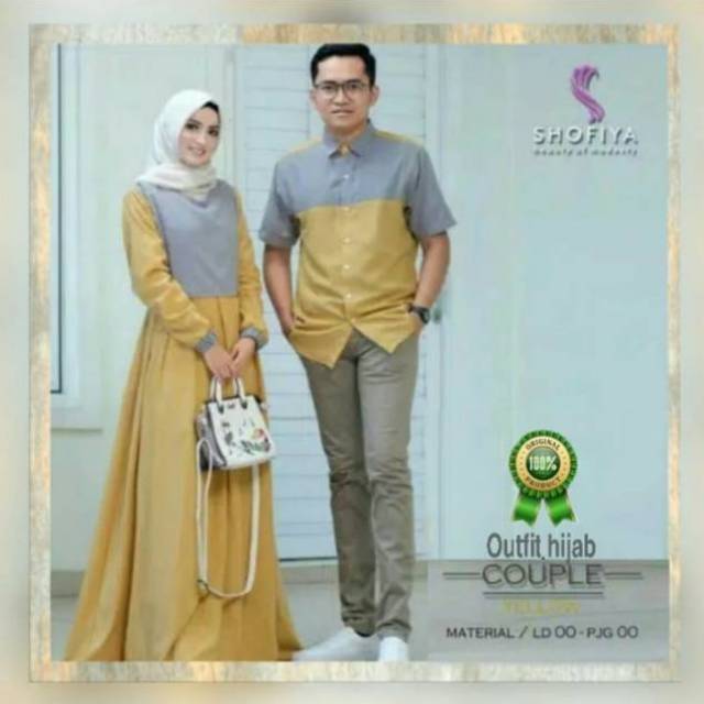 Baju Couple Set Busana Muslim Pria dan Wanita / Couple Shopiya / Terkini / Terbaru 