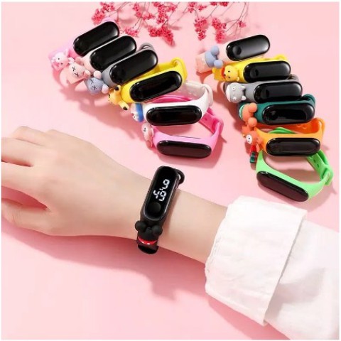 JGW-[✅COD]Jam Tangan Elektronik Motif Kartun Anak Laki-laki Perempuan LED Minimalis Gelang-HITAM RANDOM