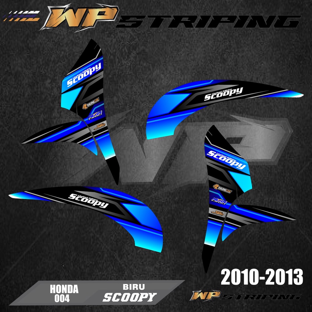 Stiker Motor Scoopy Karbu 2010 2011 2012 2013 - Striping Sticker Variasi Lis Skotlet Racing 004