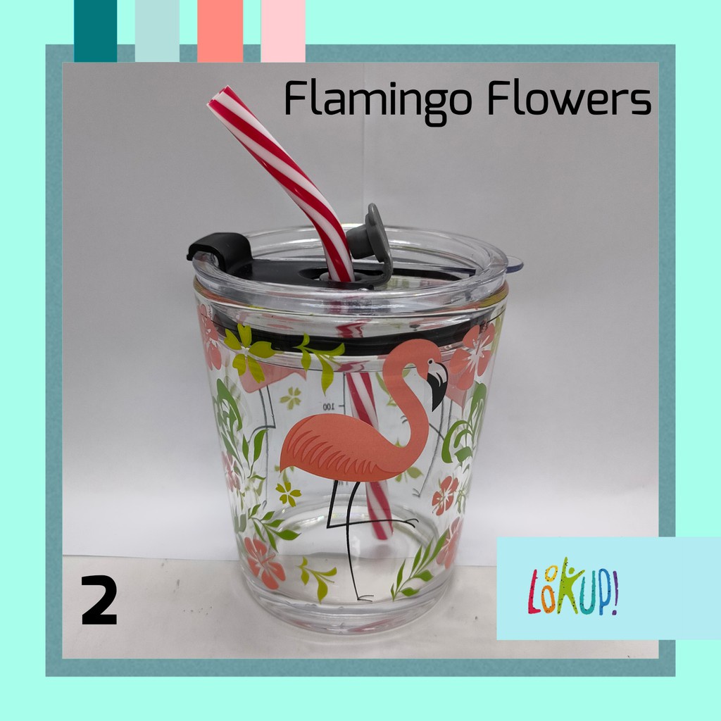 Gelas Kaca Motif/Tumbler kaca /Thumbler kaca/Botol Minum /Gelas Minum Sedotan/Mug/Cangkir 350ml