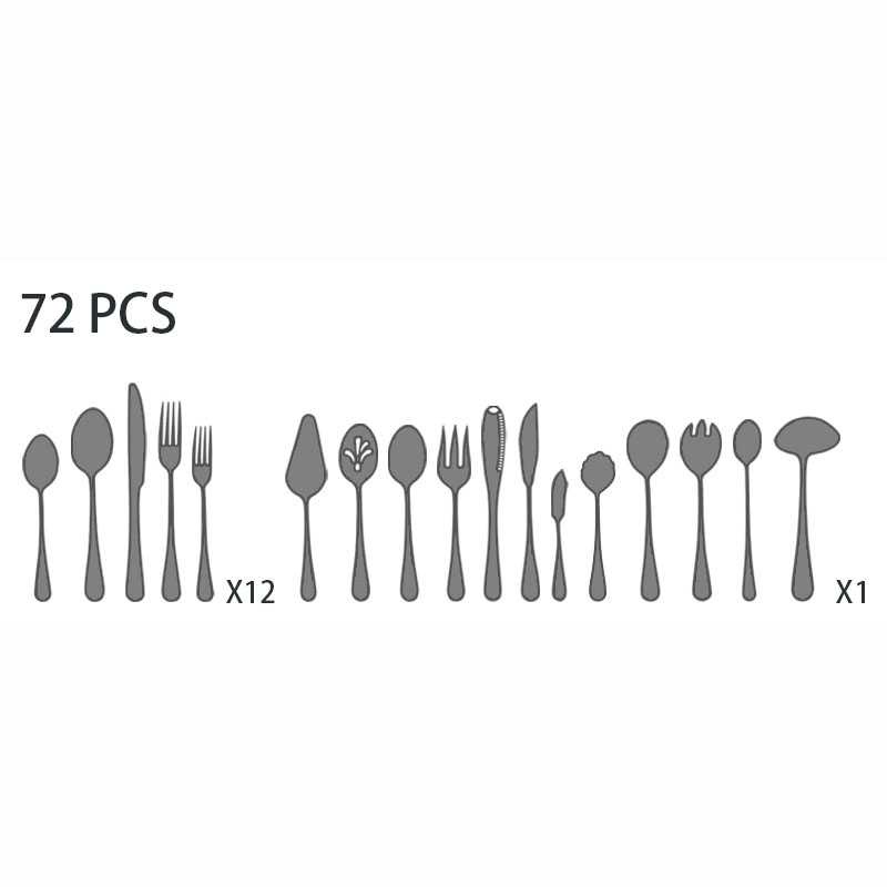 TD-DA1 FDA Cutlery Set Perlengkapan Makan Sendok Garpu Pisau 72 PCS - TW872