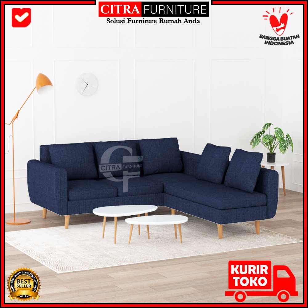 sofa sudut minimalis l putus retro scandinavian   vintage 3 2 1  seater   vr