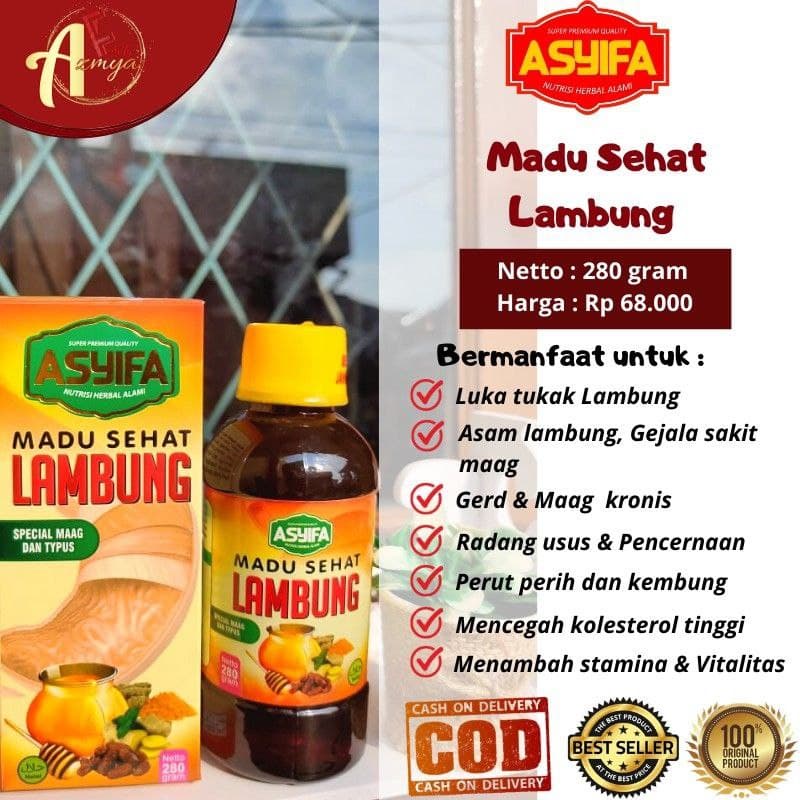 Madu Sehat Lambung Asyifa - Bergaransi - Ampuh Atasi Maag Gerd Asam Lambung - Azmya Herbal Store-1