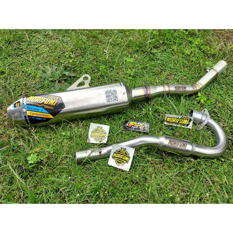 knalpot Norifumi Rocket 4 competition fullset PNP KLX-D tracker-BF-S-G/crf/wr155/custom Tiger,vixi,Fu,MP,Scorpio-KLX Bore up