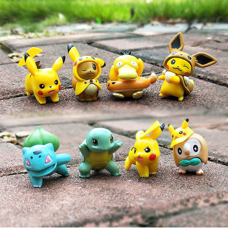 Squirtle Charmander Figure Jigglypuff Anime Figure Model 8pcs Pokemon Pikachu