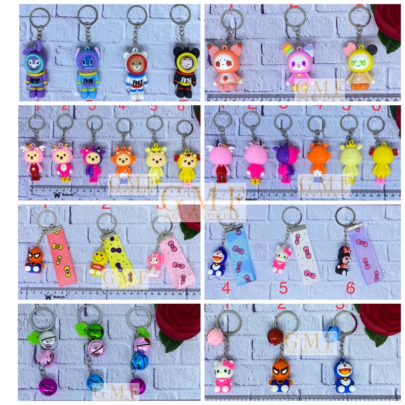 Gantungan Kunci Karet PVC Boneka Kartun Ganci Lucu Keychain Zodiac Astronot Lonceng