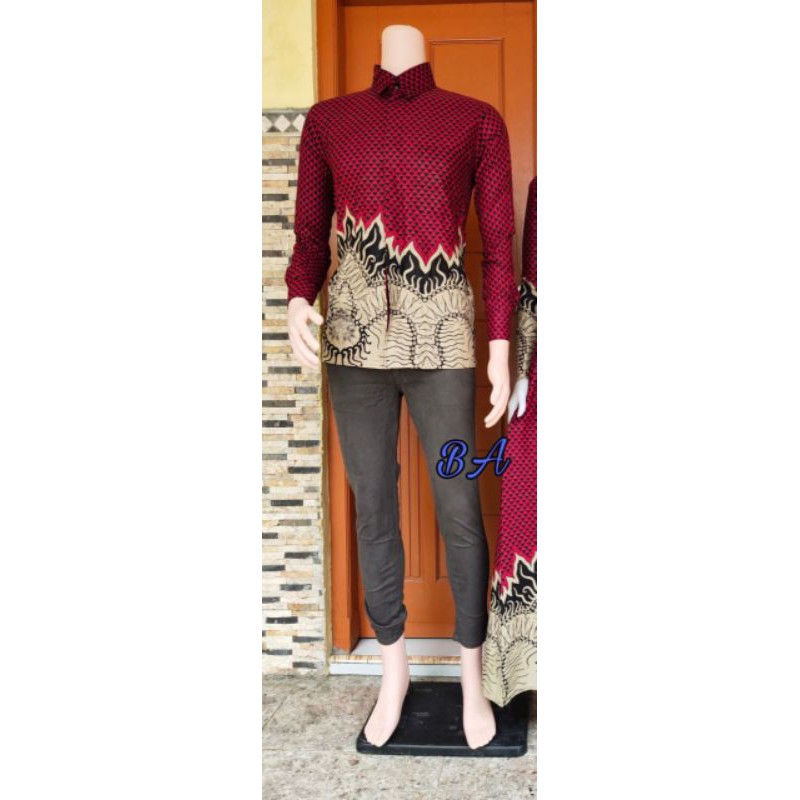 Batik Couple keluarga sania ruffle ori ndoro jowi dnt Bara Api-Kemeja