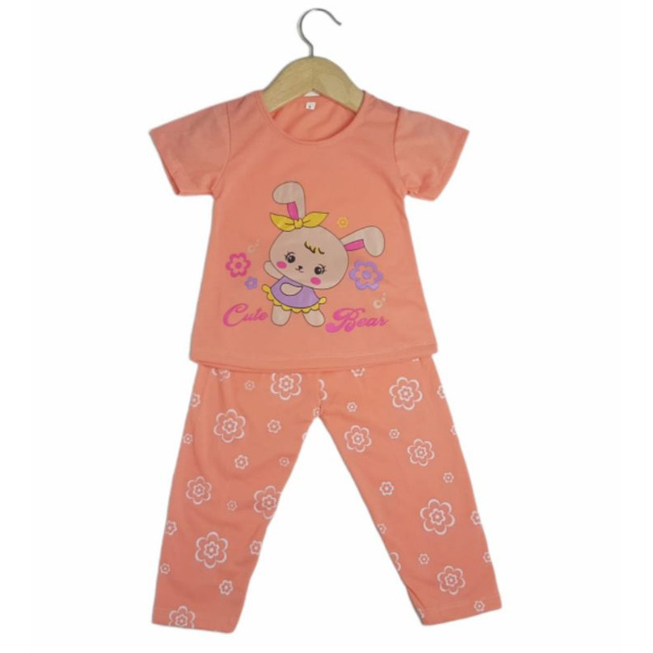 SETELAN BAJU ANAK PEREMPUAN SIKUNING NEW MOTIF BUNNY SWEET 2-6 TAHUN