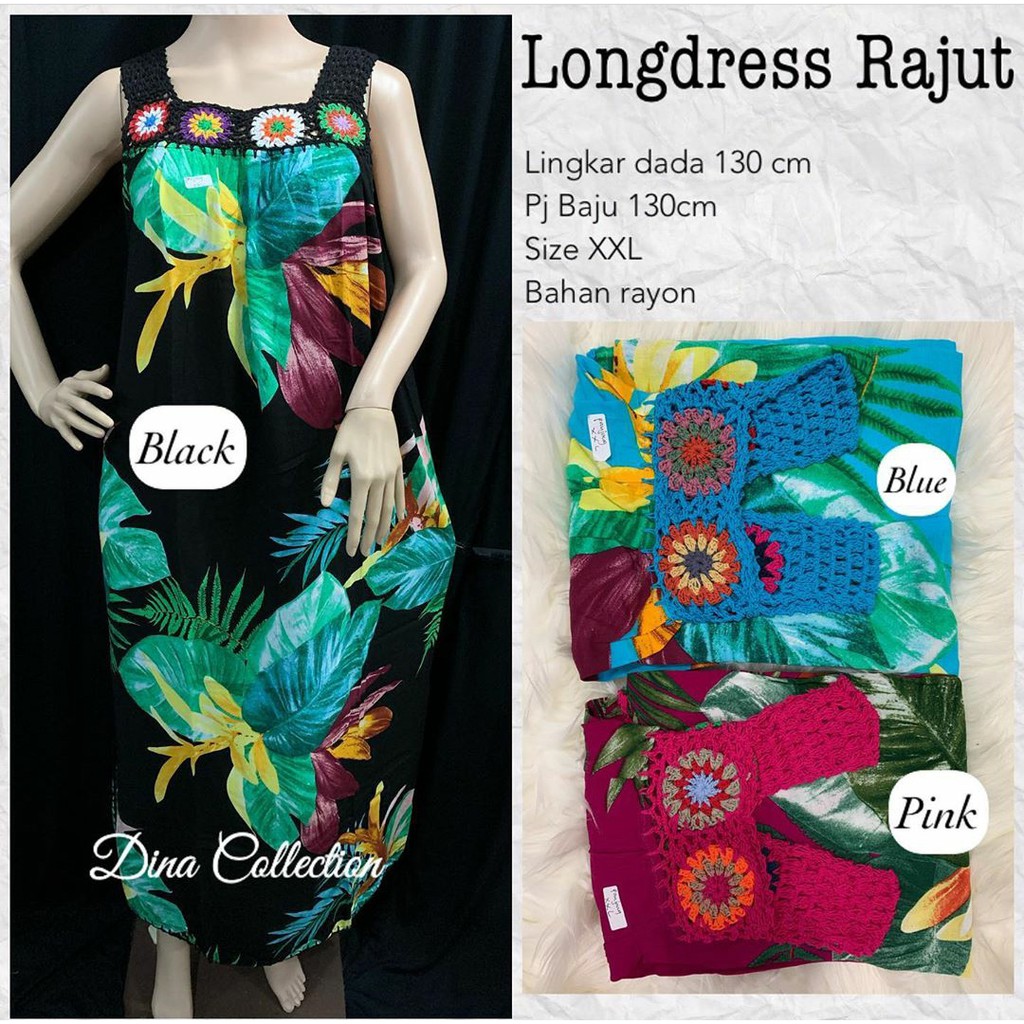 Longdress rajut bunga warna 01